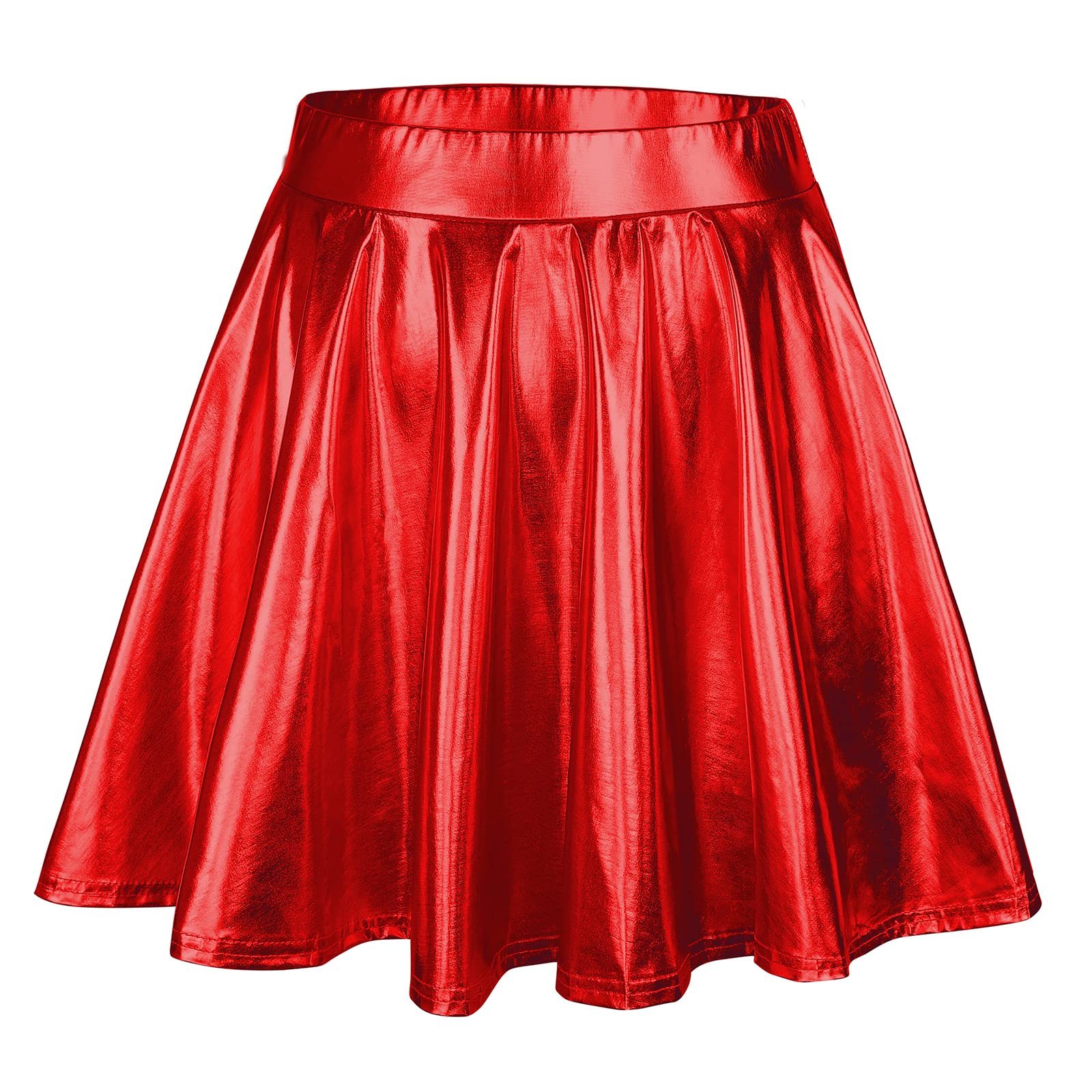 American Trends Minifalda plisada acampanada para mujer, falda de patinadora, falda metálica, falda atlética de tenis