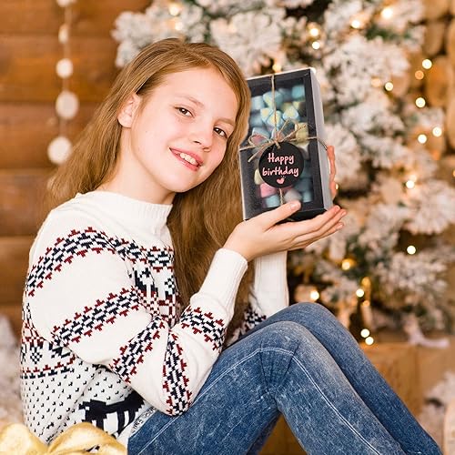 Miniatura 3 de Roowest Paquete de 50 juegos de cajas de regalo caseras de papel kraft con etiquetas en blanco y cuerda de yute (101 artículos) para joyería,