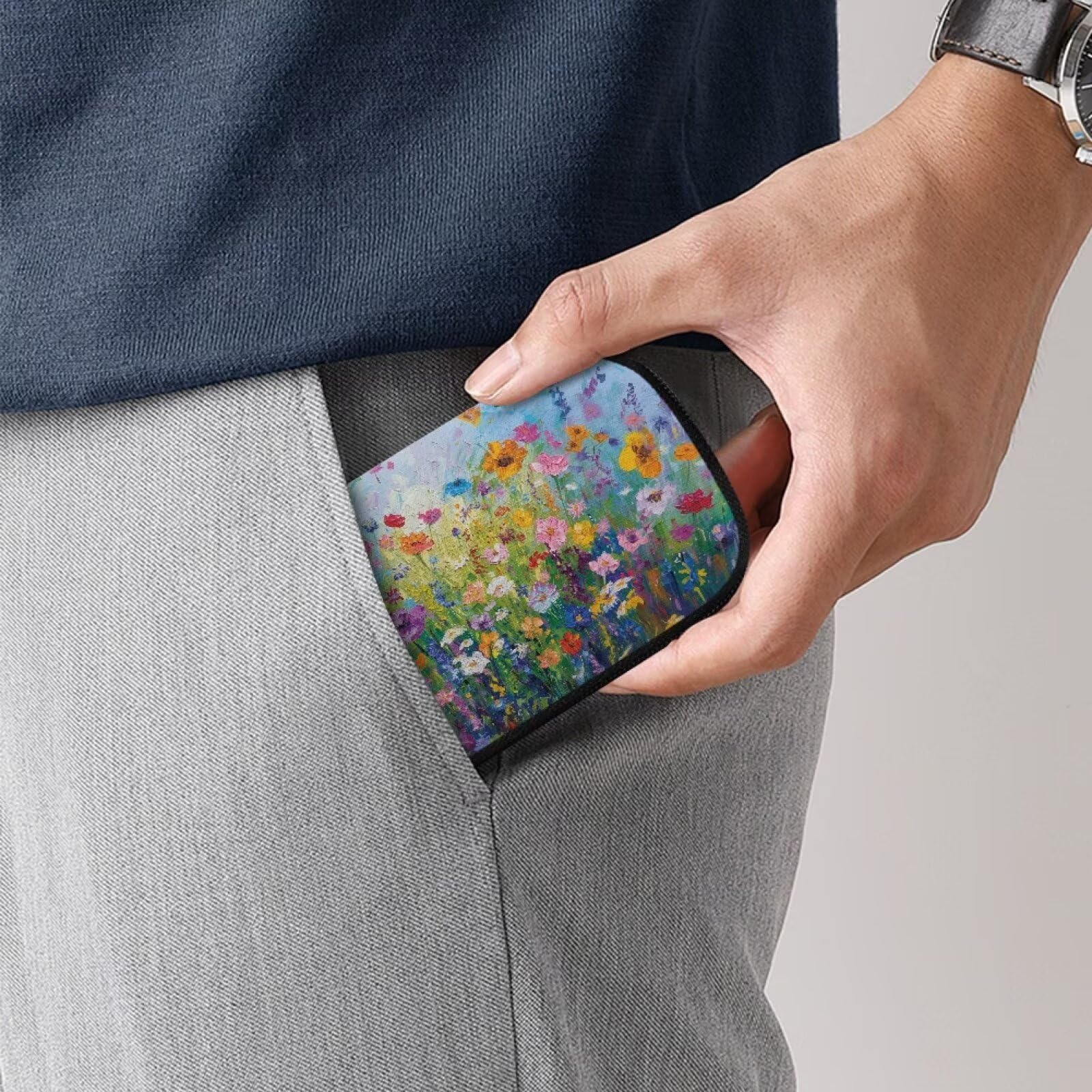 Vanideaoty Oil Paintings USB Storage Flash Drive Case with 10 Slots Floral Electronic Organizer Travel Case Electronic Organizer Compatible with Samsung/Sandisk/Jump Drive,etc (Box Only)