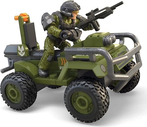 Miniatura 3 de Mega Juego de juguetes de construcción Halo, FLEETCOM Mongoose ATV vehículo con 79 piezas, 2 figuras de acción micro posables y accesorios
