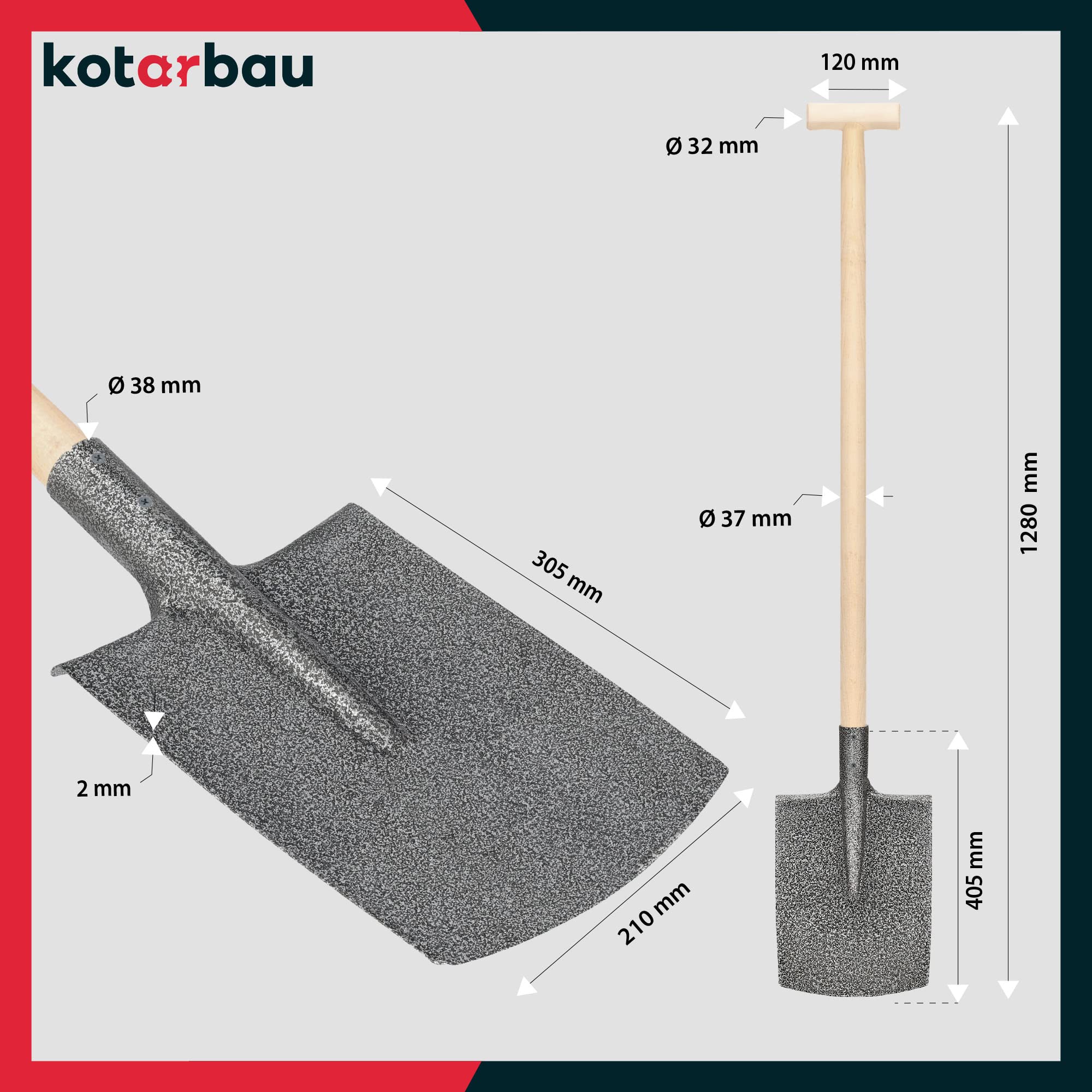 CE Spackmes 400MM Stalen Blad Met Houten Greep