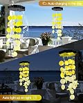 Toodour Chimes de vent solaire pour l'extérieur, Coques Cadeaux légers pour maman Grand-mère Femmes Filles, Étanche Solar Outdoor Lampe mobile décorative pour jardin de vacances Porch Yard Decor extérieur (blanc chaud)