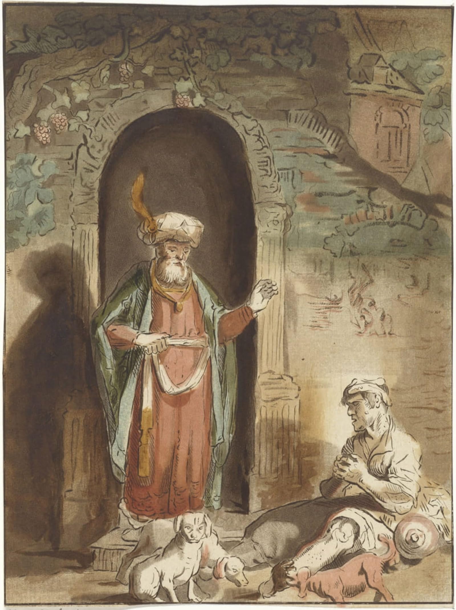 ARTXLXXBN Famous Painting Canvas Artwork Graffiti Print The rich man and the poor lazarus by Bernhard Schreuder Portrait Canvas Image for Home Decor 60x90cm