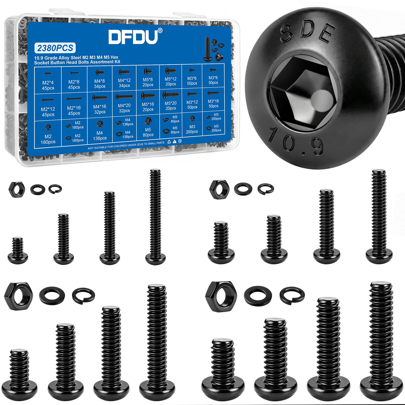 Metric Screw & Bolt Assortment Kit - 2380 Pieces -1 Metric Screw & Bolt Assortment Kit - 2380 Pieces -1