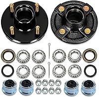 Vista 9 de 2 juegos de kit de buje de eje de remolque de 3500 lb, kit de buje de remolque de 5 pernos de 4.5 pulgadas, buje de remolque de 5×4.5 que se ajusta