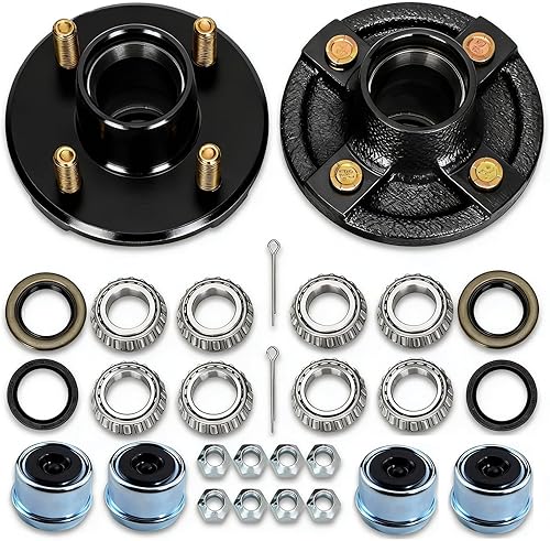 Miniatura 9 de 2 juegos de kit de buje de eje de remolque de 3500 lb, kit de buje de remolque de 5 pernos de 4.5 pulgadas, buje de remolque de 5×4.5 que se ajusta