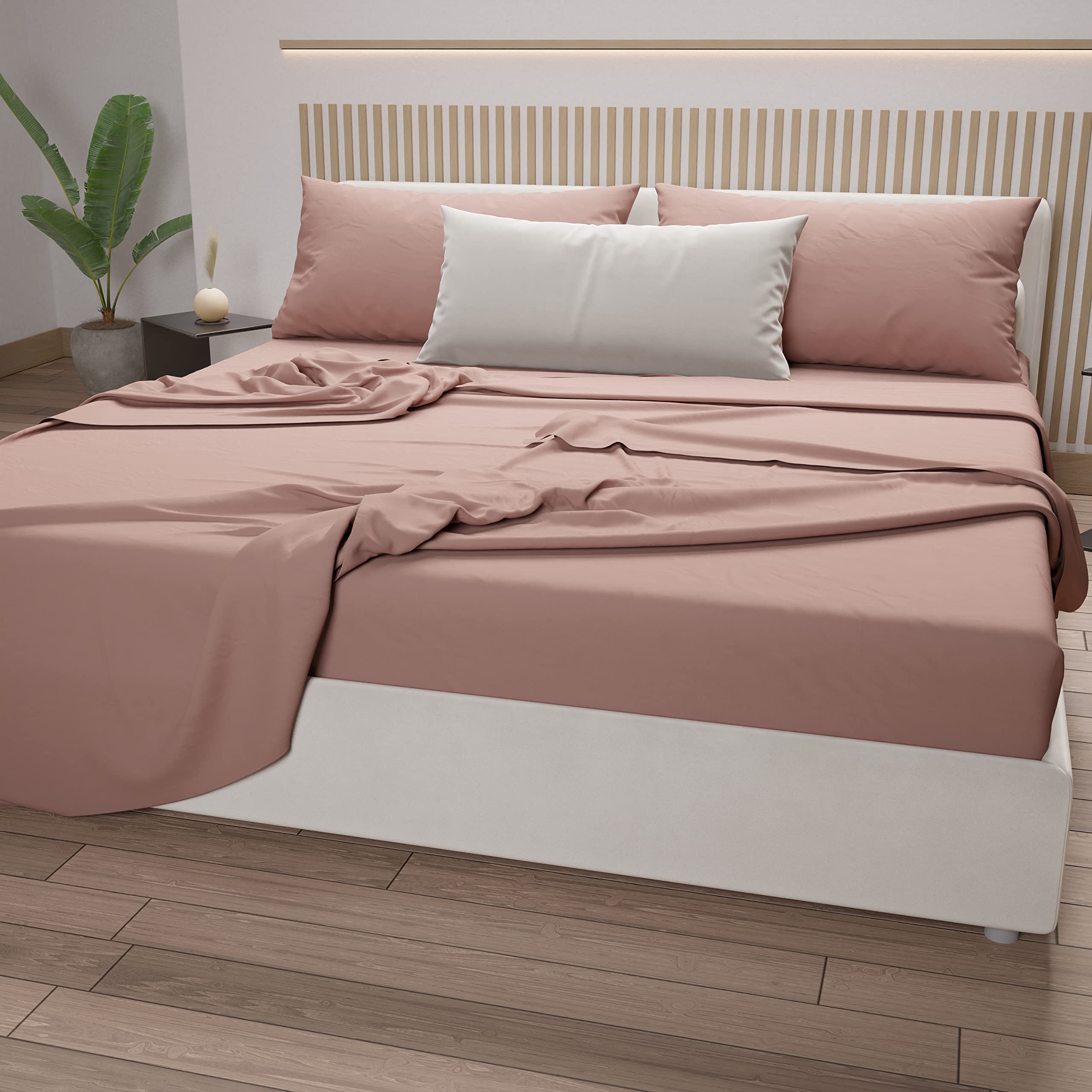 PETTI Artigiani Italiani - Cotton Sheets, French Double Bed Sheets, French Double Bed Set, Powder, 100% Made in Italy - Image 2