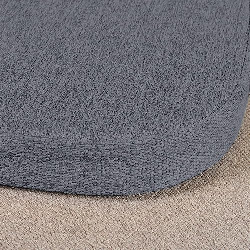 Miniatura 5 de Shinnwa Cojines de asiento para sillas de cocina, cojín antideslizante para silla de comedor con lazos, 15 x 15.5 pulgadas, gris oscuro