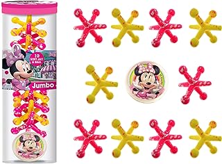 Disney Big Jacks Toy Set Fidget Toy (1 Pack Minnie) Mickey, Minnie & Princess, Kids Large Jax Classic Games. Party Stocking Stuffer Table Game for Kids Jacks with Bouncy Ball Pinata Filler B-7804-1