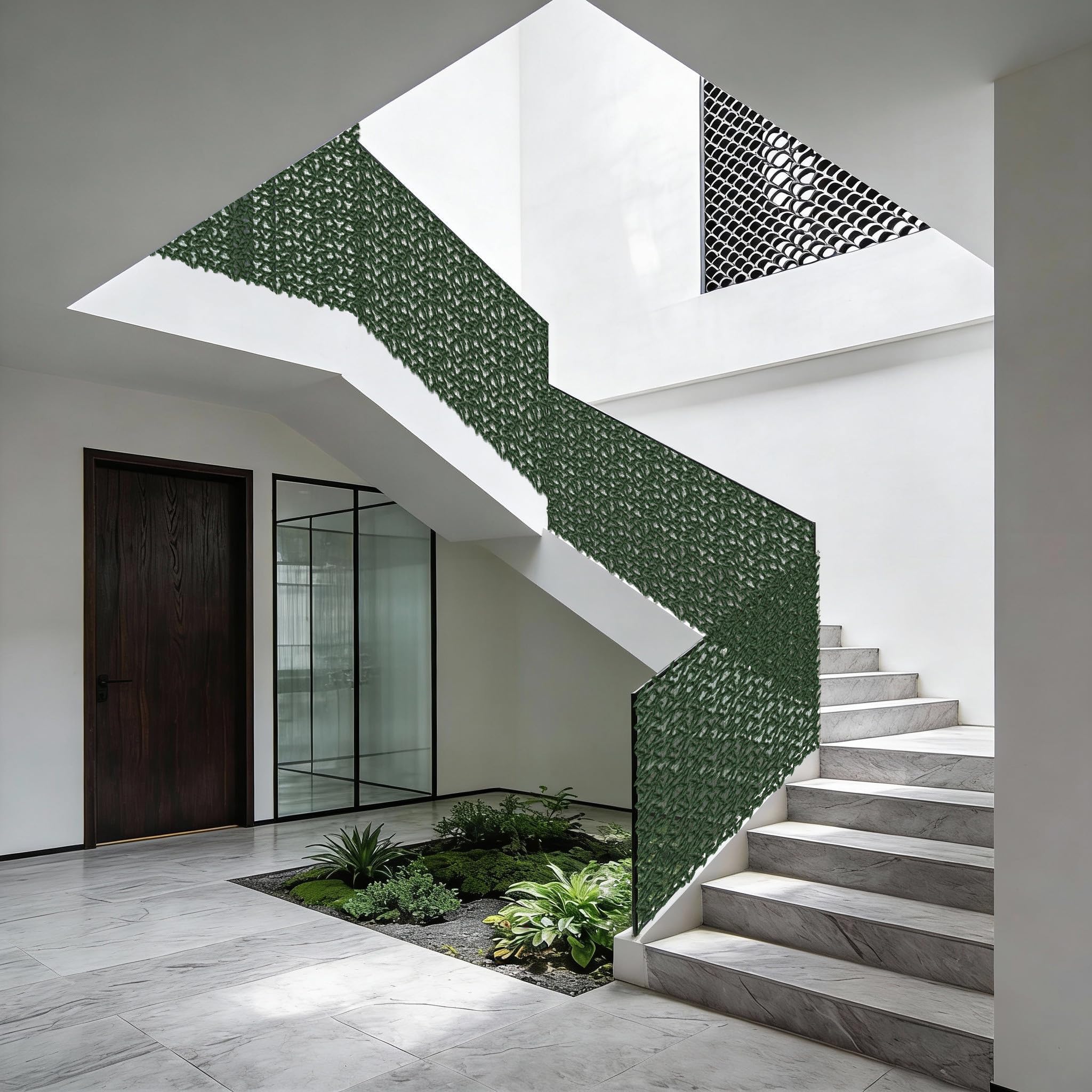 LZQ Brise-vue artificiel 1x6m, haie artificielle de lierre, toile de protection verte, protection de jardin, haie artificielle de clôture, protection de balcon, feuille de vigne artificielle en PE