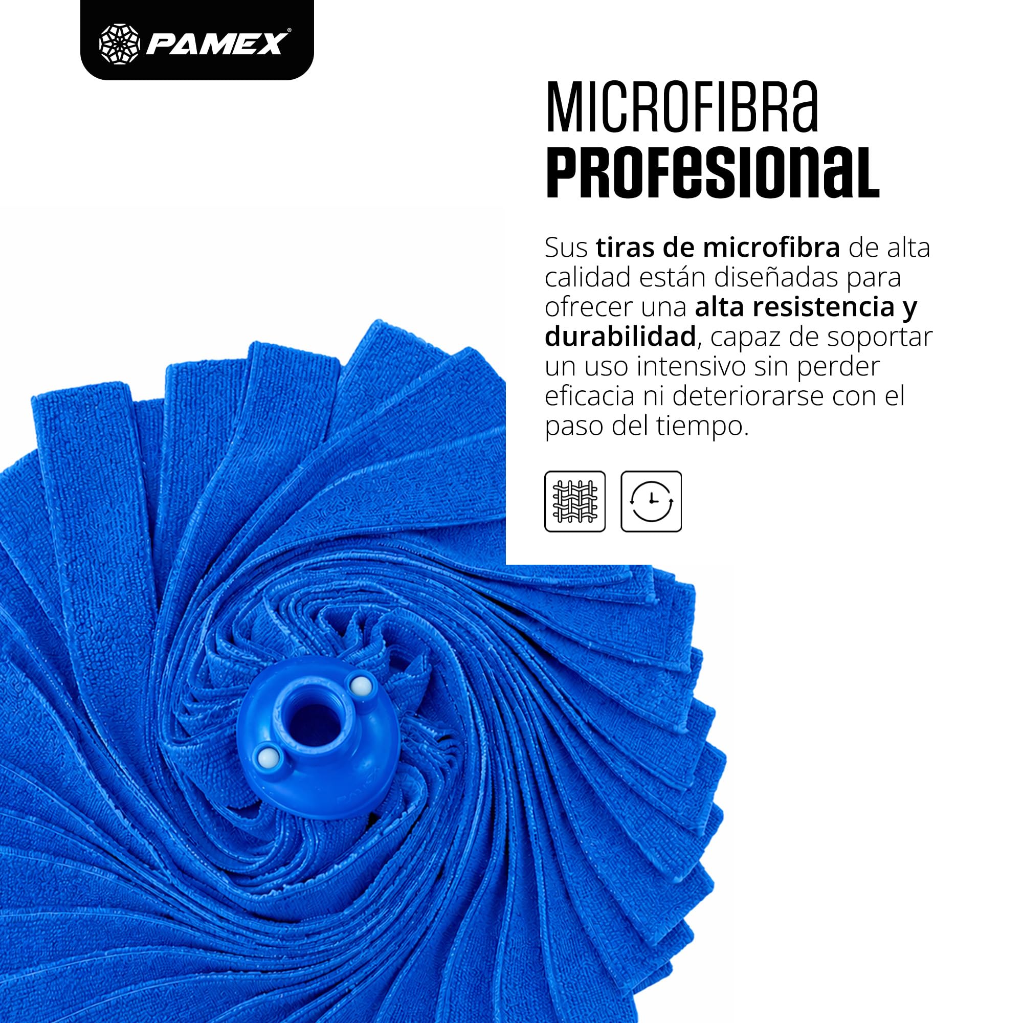 Pamex - Fregona de Microfibra Tiras 180g Anonima - 24 Unidades (Azul)