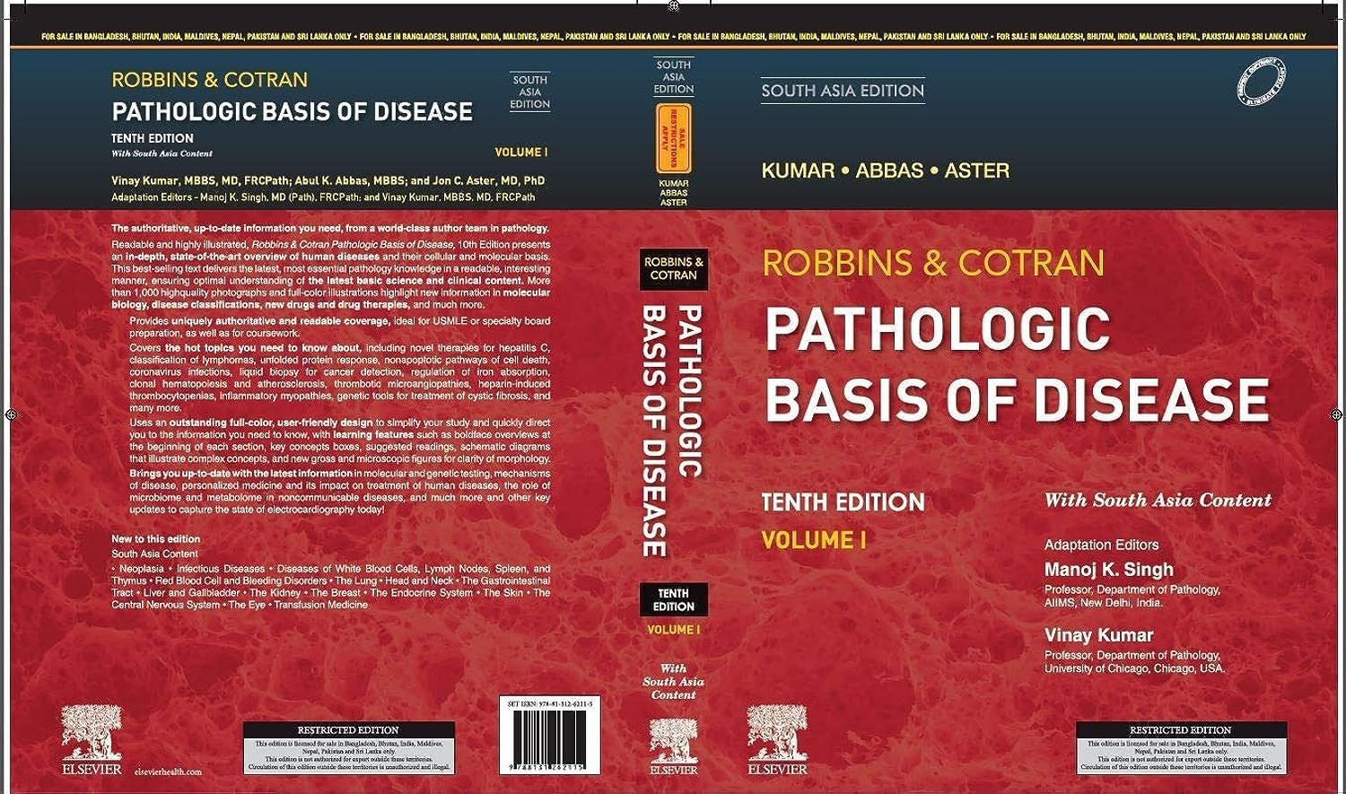 Elsevier Health Science Robbins And Cotran Pathologic Basis Of Disease (Two Vol Set), 10E, South Asia Edition