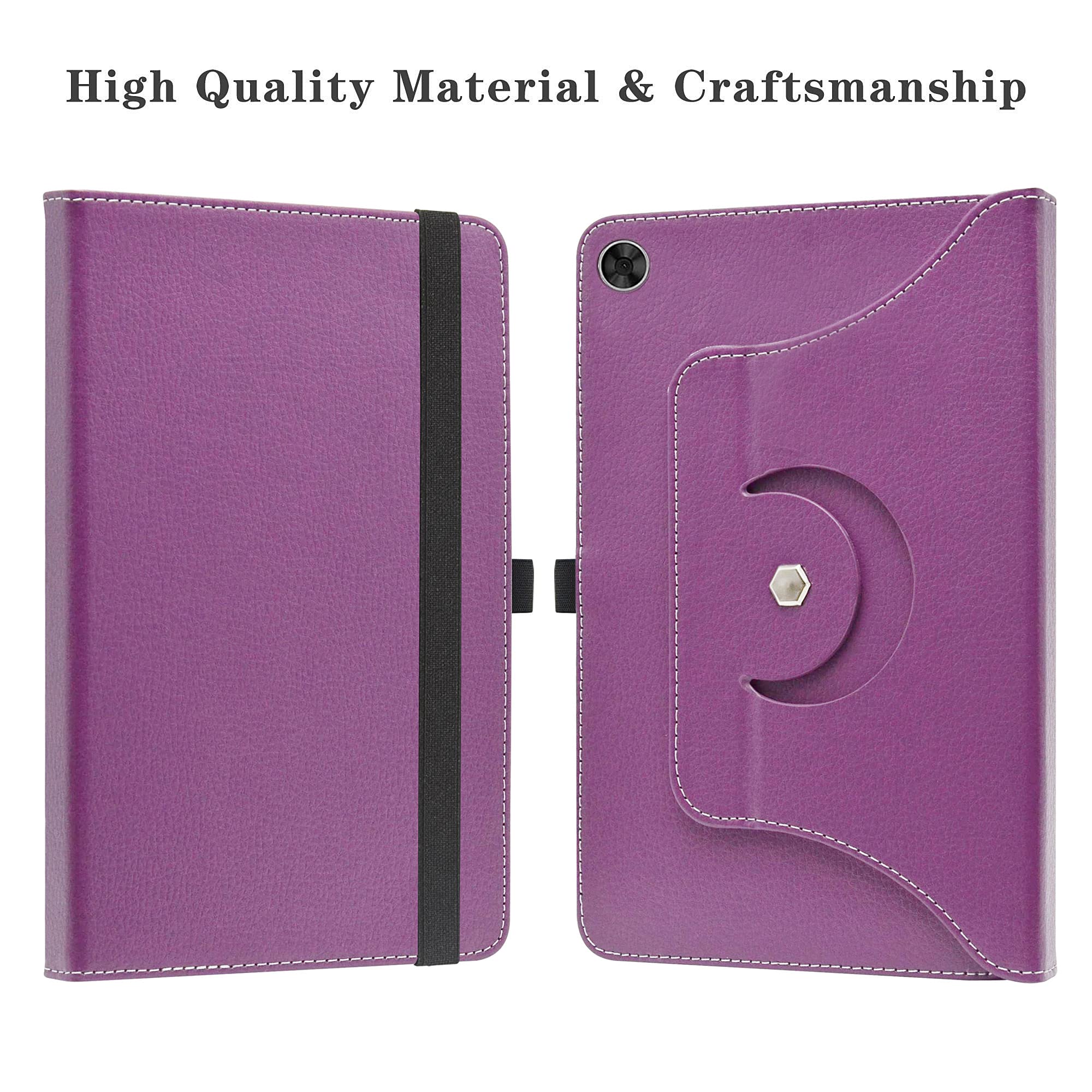 Housse Rotative 360° Pour Lenovo Tab M10 5G TB360ZU 10.6 Pouces - Étui Avec Rabat Magnétique, Support 4 Positions - Mauve - 9