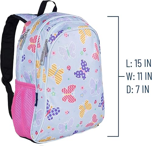 Miniatura 9 de Wildkin Paquete de mochila para niños de 15 pulgadas con bolsa de almuerzo (jardín de mariposas)