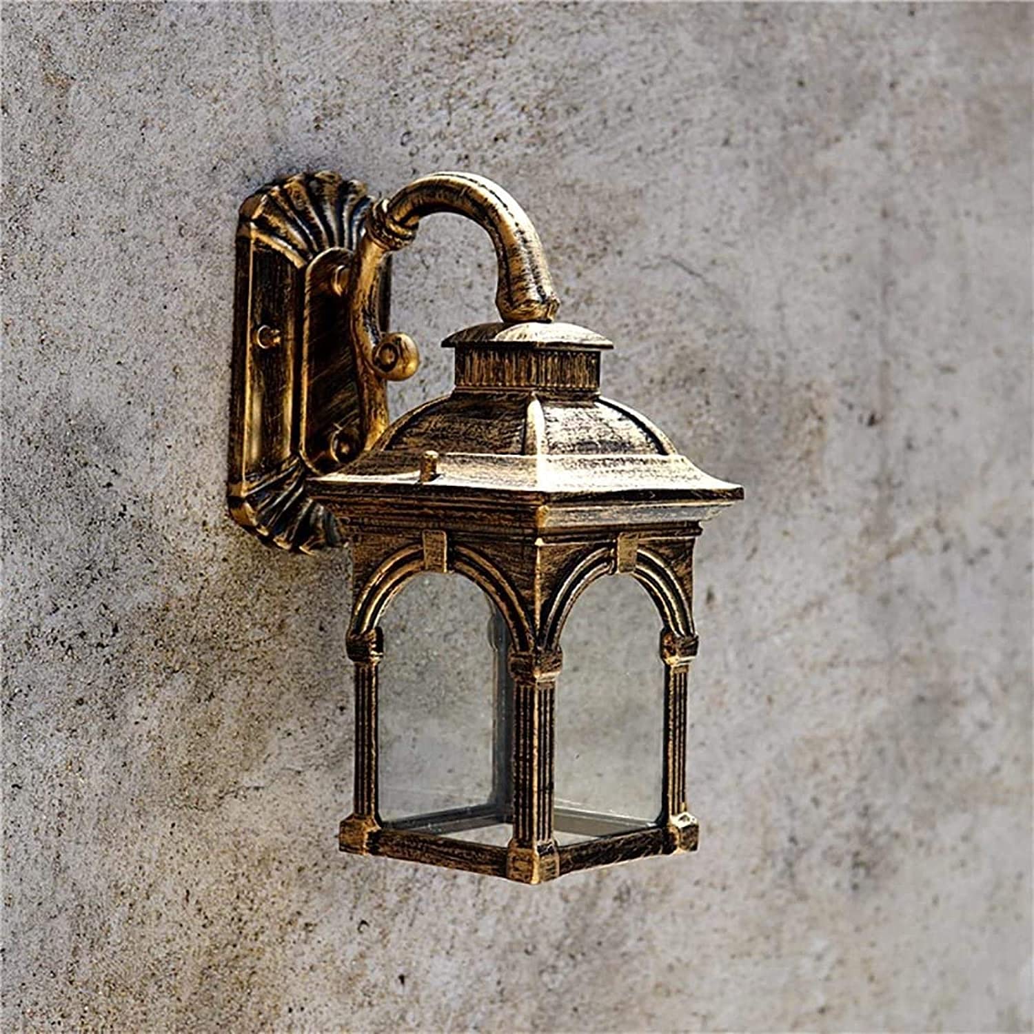 Lanterne Extérieure Américaine Verre Applique Murale E27 Luminaire Étanche Jardin