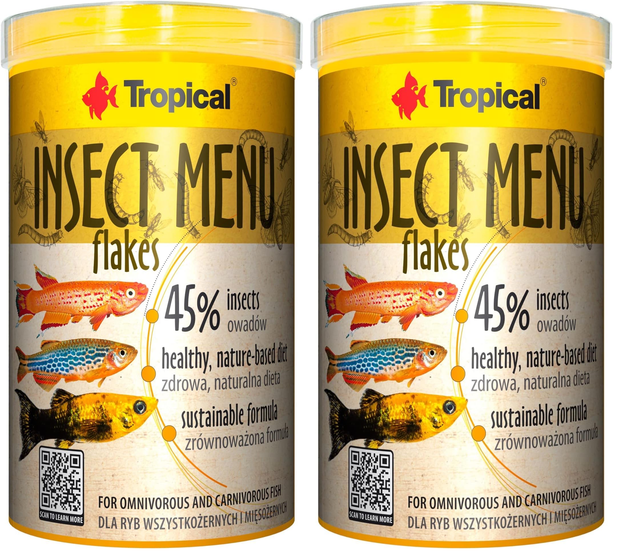 Aliment pour Poisson en Flocons à Base de 3 Insectes 1000ml / 200g Lot de 2