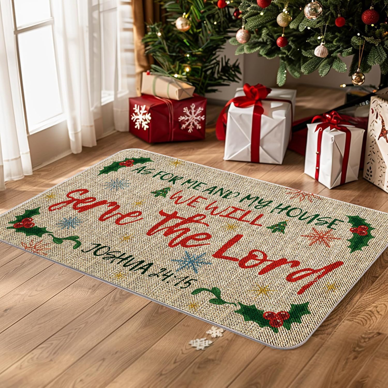 Christian Door Mat Christmas Doormat Outdoor Rug Decorative Doormats Farmhouse Home Kitchen Entrance Rug Floor Front Door Mats 17 x 27 Inch