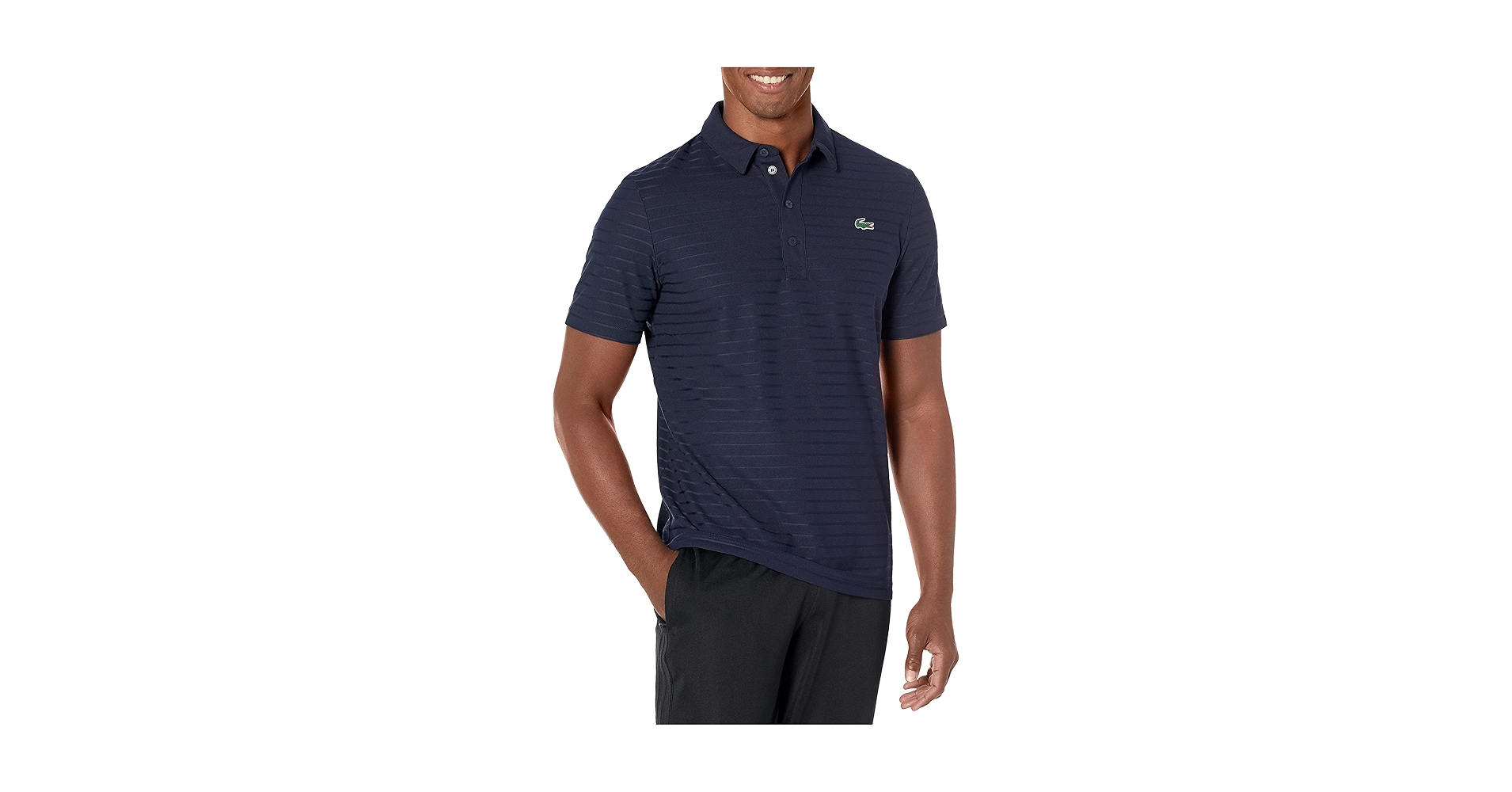 Lacoste Men's SPORT Textured Breathable Golf Polo Shirt
