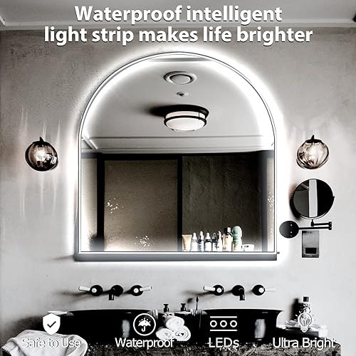 Miniatura 2 de Luz de maquillaje estilo Hollywood, luz LED de neón blanca ultra brillante de 10 pies, tira de luces de control táctil regulable, para tocador de