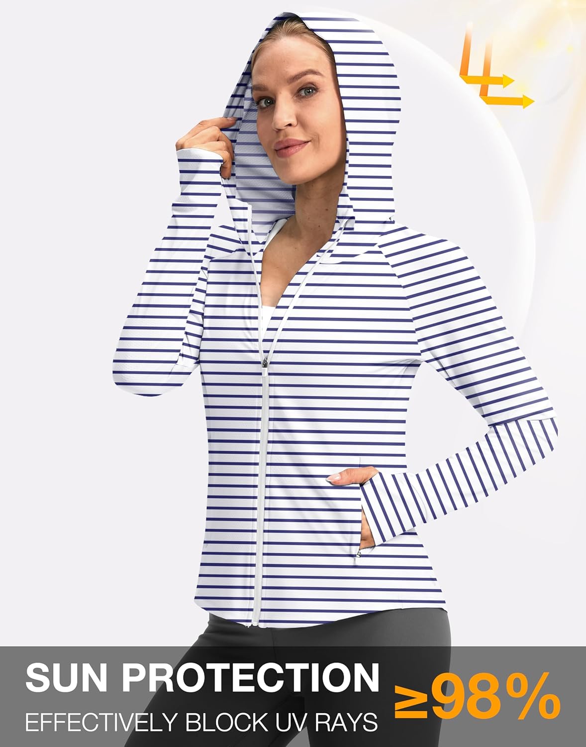 G Gradual Women's UPF 50+ Sun Protection Hoodie Jacket Lightweight Zip Up Jackets Long Sleeve Shirts for Women Hiking Outdoor - Image 3