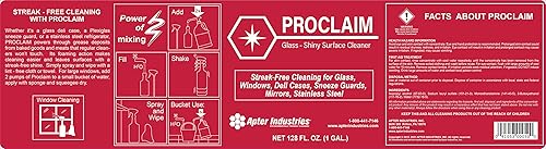 Miniatura 4 de Proclaim Limpiador de superficies brillantes y vidrios - Limpiador sin rayas para superficies de vidrio y brillantes (1 galón)
