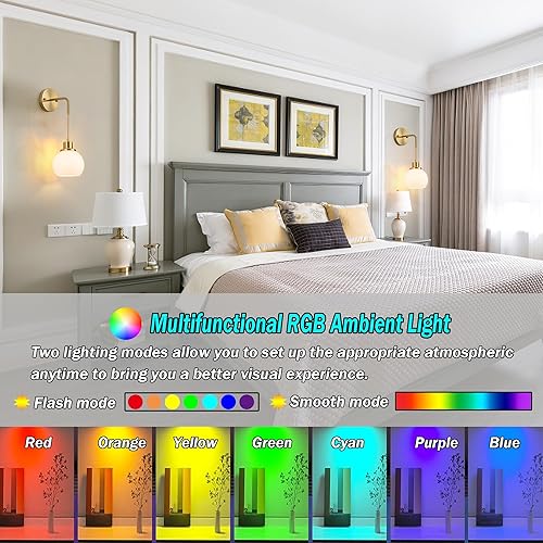 Miniatura 3 de Juego de dos apliques de pared a pilas con control remoto, aplique de pared recargable sin cableado hasta 50 horas de vida útil, aplique de pared de