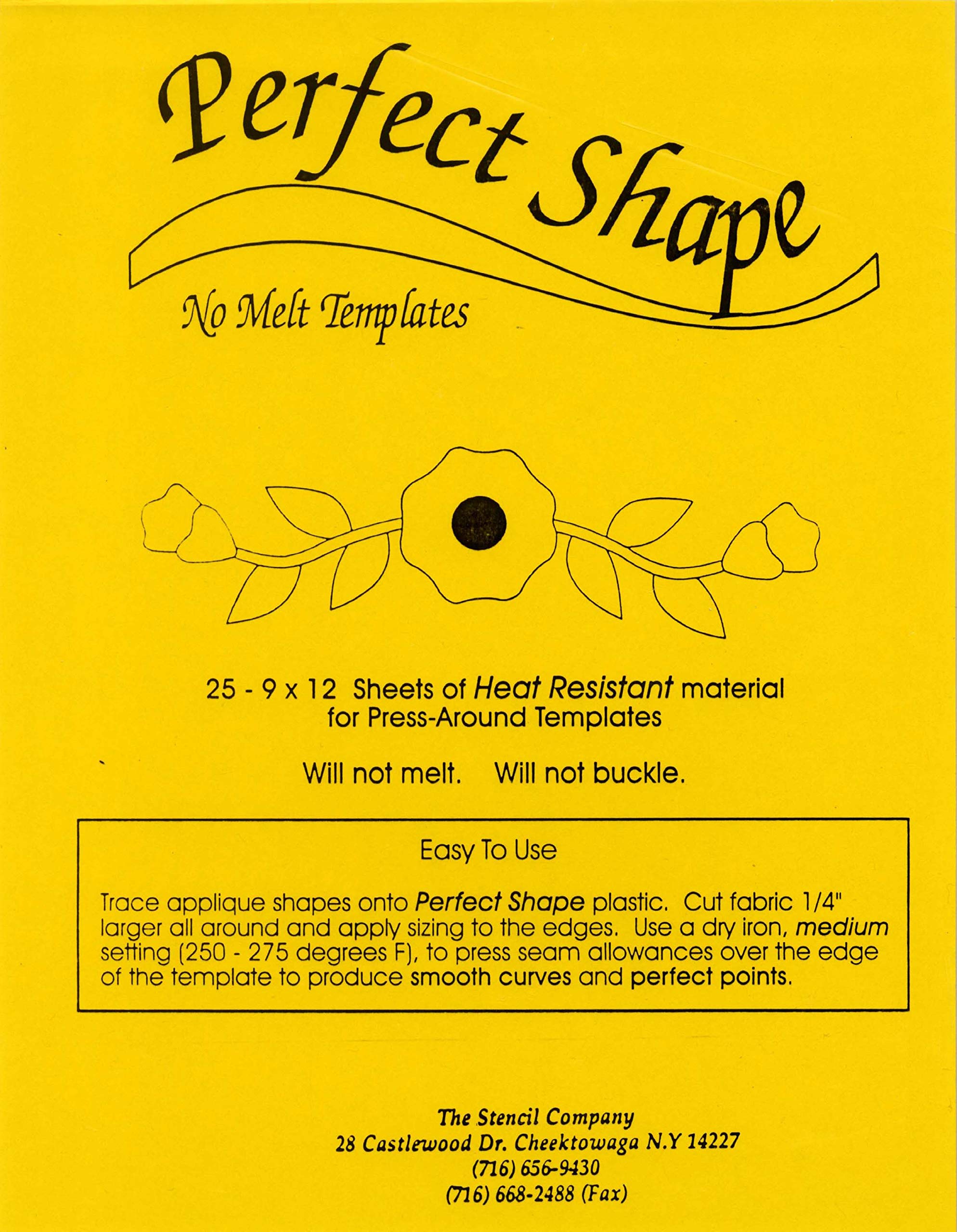 Perfect Shape Plastic Template Sheet 25 ct