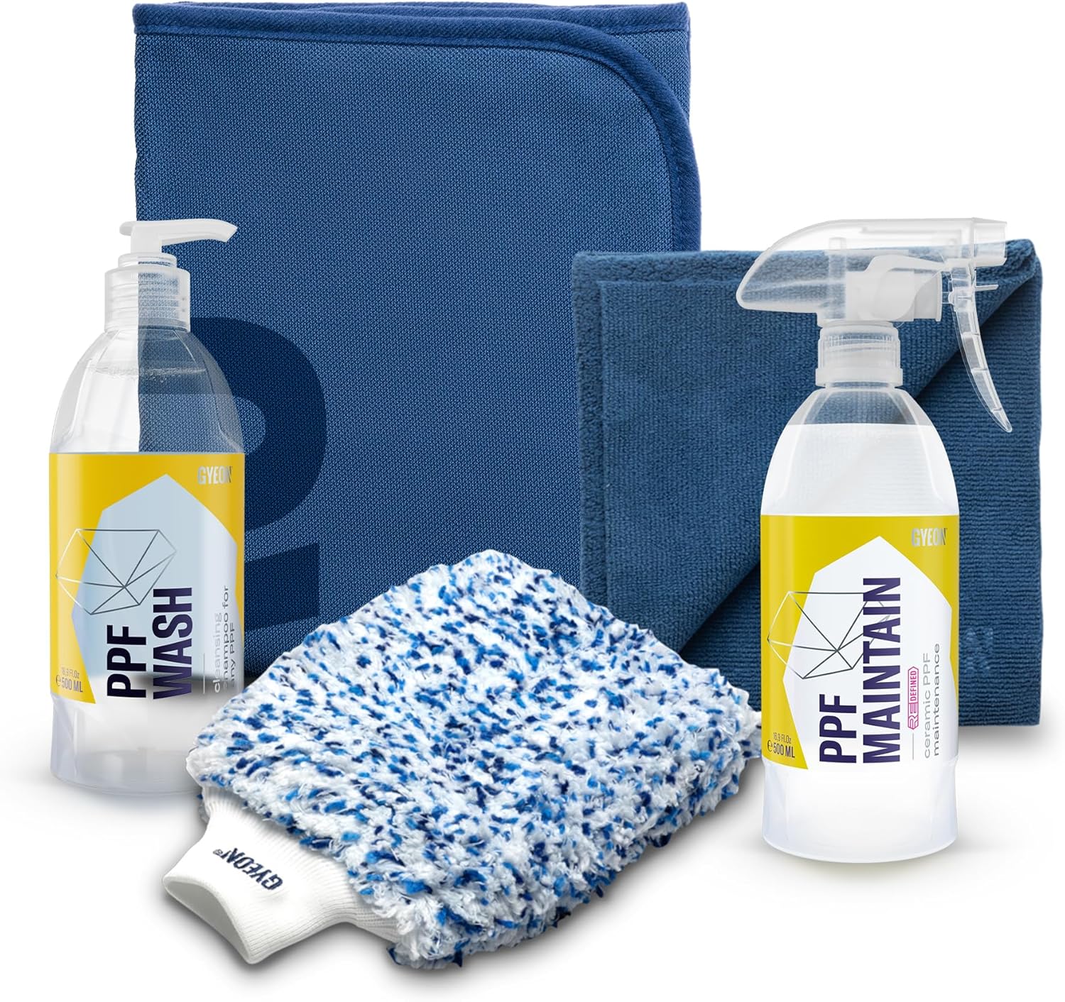 Gyeon PPF Wash paint protection film cleaner decontamination shampoo iron remover foaming safe on coated surfaces high‑suds slick wash routine road grime removal restores optical clarity