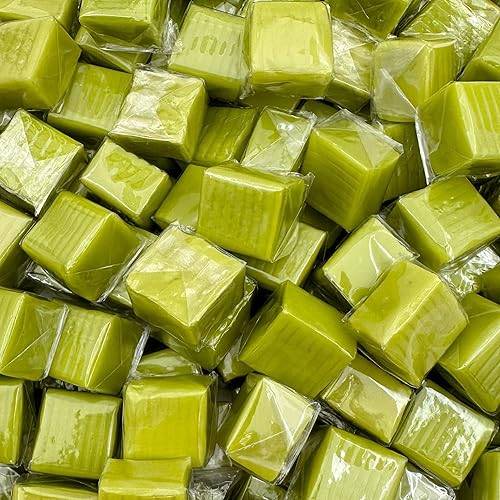 Miniatura 1 de Cubos de caramelo de yogur de manzana verde, envueltos individualmente, paquete de 1.5 libras