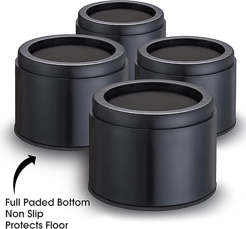 Miniatura 9 de iPrimio Elevadores de cama, redondos, elevadores de 3 pulgadas, resistentes, paquete de 8, hasta 10000 libras, bloques de elevación de cama,