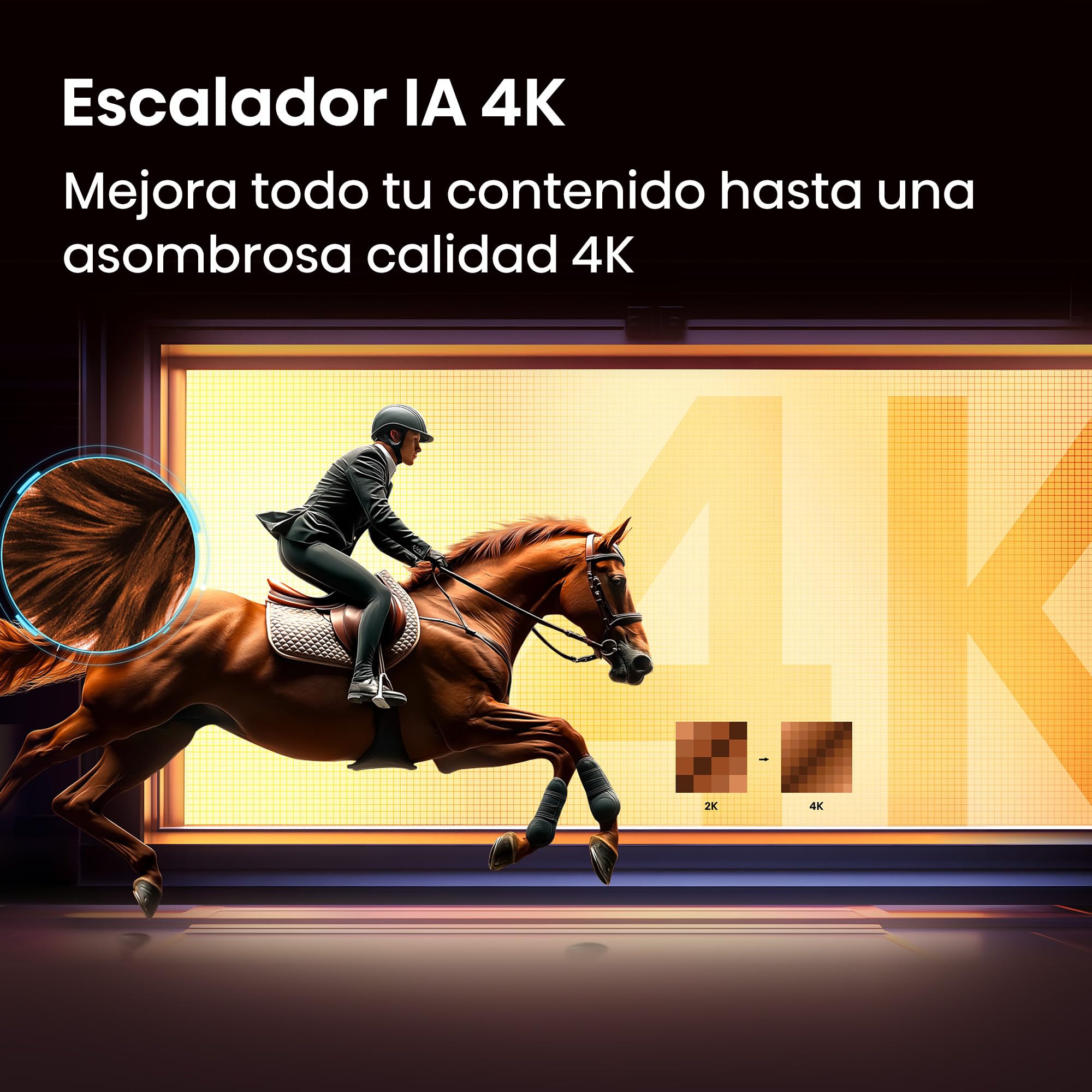 Hisense 50E7S - Hi-QLED Smart TV 50 Pulgadas, Hi-QLED Color, Dolby Vision.Atmos, Escalador IA 4K, Smooth Motion IA, Modo Juego Plus, Dolby Vision IQ, HDR10+Adaptive