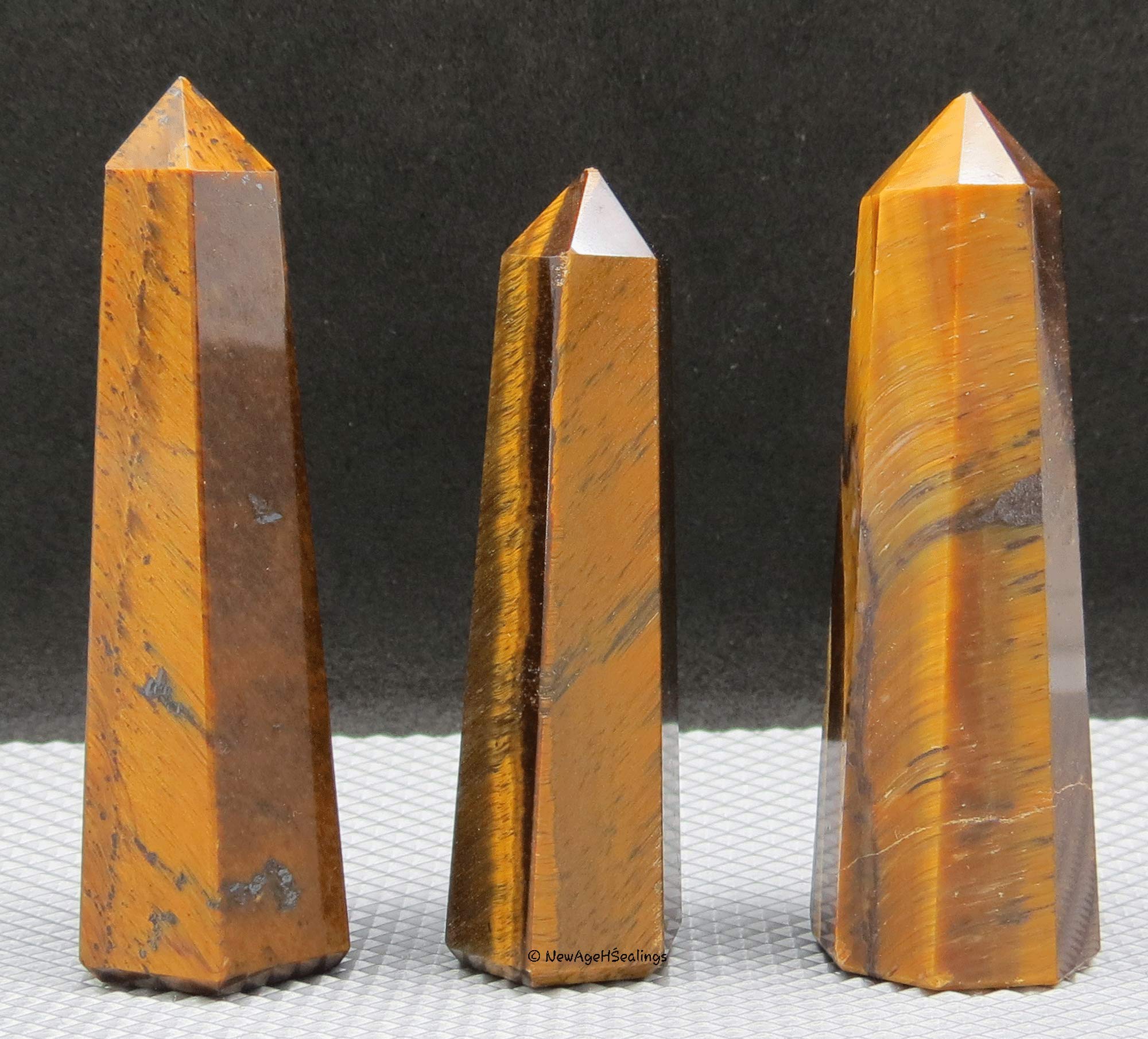 Amazing GemstoneAmazing Gemstone Tigers Eye Crystal Towers ~ Natural Healing Crystal Point Obelisk for Reiki Healing and Crystal Grid (2 to 3 INCH)