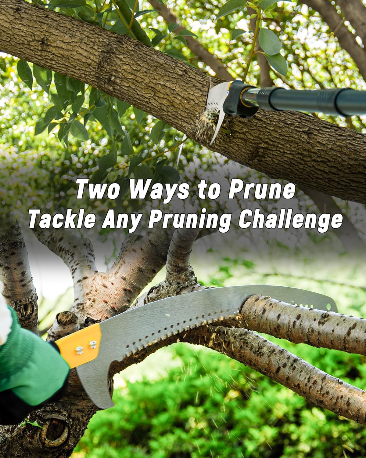 8.5FT Pole Saw with Adjustable Length for Tree Trimming, Lightweight Manual Pruning Saw with Mn Steel Blade, Long Extension Branch Cutter Pole Pruner for Yard, Garden, Patio and Forestry Use