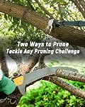 Scie à Poteau de 14,5 pi avec Longueur Réglable pour Élagage d'Arbres, Scie Manuelle Légère avec Lame en Acier Mn, Taille de Branche Longue pour Cour, Jardin, Patio, Utilisation Forestière