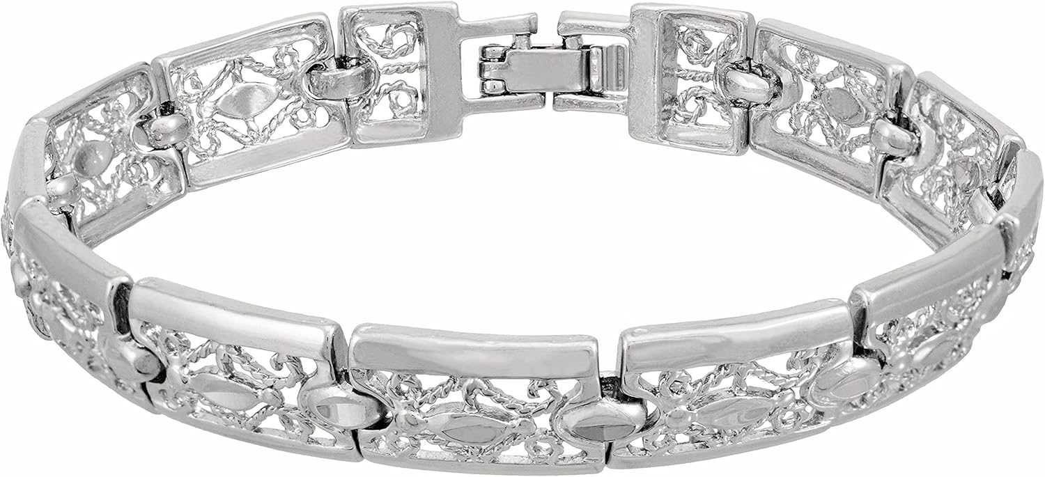 LIFETIME JEWELRY Filigree Bracelet for Women and Men 24k Real Gold Plated Charm