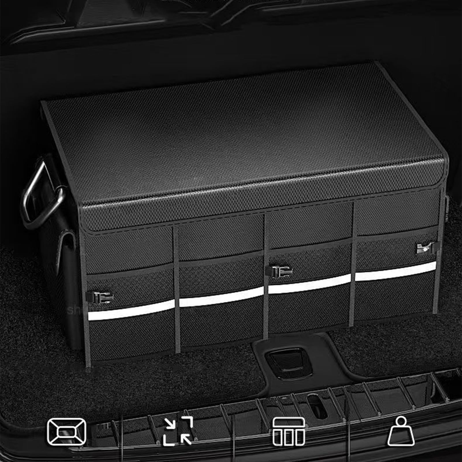 Organizador de maletero para coche Organización Plegable Multibolsillo | Organizador Carga Coche Almacenamiento Accesorios De Coche Sedán SUV Y Autocaravana Imprescindibles Viajes Compra Y Herrami