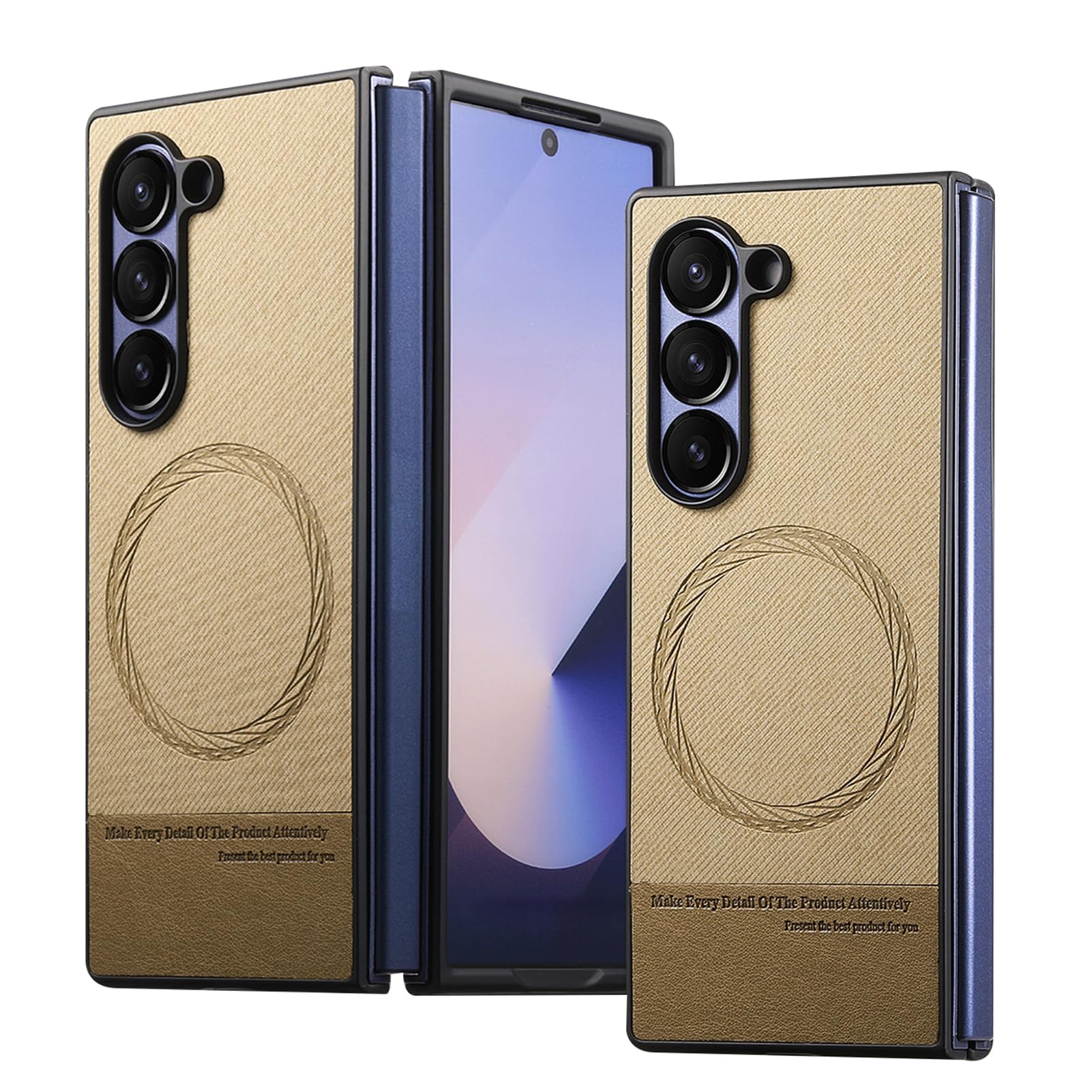 Funda Delgada For Samsung Galaxy Z Fold 8 Ultra, Soporte De Cuero Antihuellas, Carcasa De Carga Inalámbrica, Parte Trasera Esmerilada, Cubierta De Luz Resistente A Impactos(Beige)