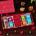 Omay Foods 14 Pcs NUTRI-HEART Gift Box | Healthy Snacks & Roses | Gift Hamper for Girlfriend, Wife, Boyfriend, Husband | Unique Anniversary Gift for Couples | Marriage Gift Hamper | Gourmet Snack Box gallery image