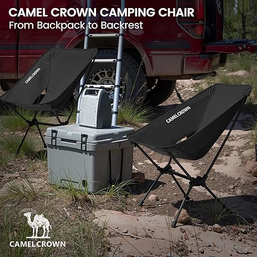 Miniatura 7 de CAMEL CROWN Silla de camping portátil plegable compacta para césped, silla de mochilero ligera con bolsa de transporte para senderismo al aire