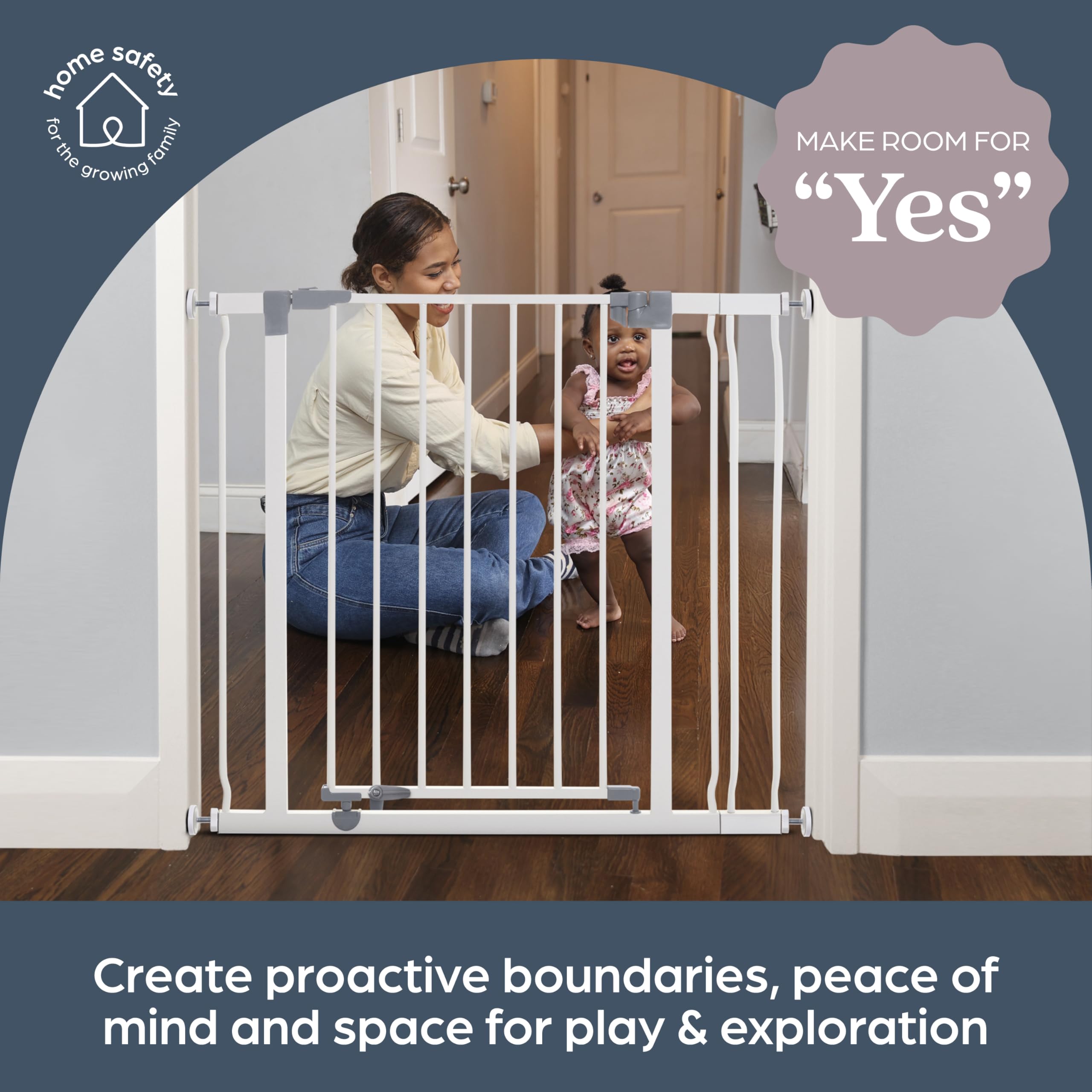 Dreambaby Liberty Walk Thru - Juego de Puerta de Seguridad para bebés, con Panel de extensión de 3.5 Pulgadas, se Adapta a Aberturas de 29.5 a 36.5 Pulgadas, Puertas de Seguridad montadas a presión