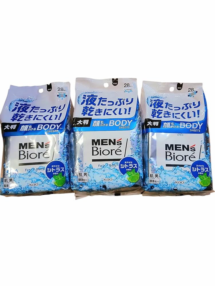 MEN'S Biore ボディシート 28枚入 1BOXセット 12パック コスメ・美容 MEN'S Biore ボディシート 28枚入 1BOXセット