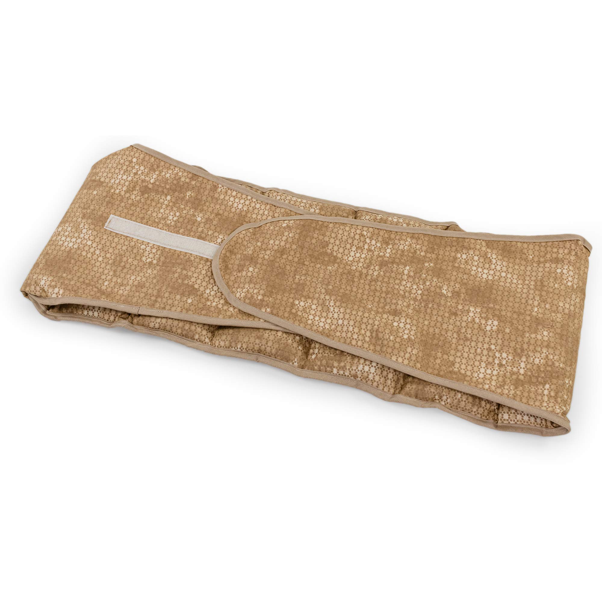 Bio-Dinkelkissen Wärmekissen Gürtel mit Klettverschluss - ca. 135cm - 7-Kammer. Rückenkissen Körnerkissen - batik-gold