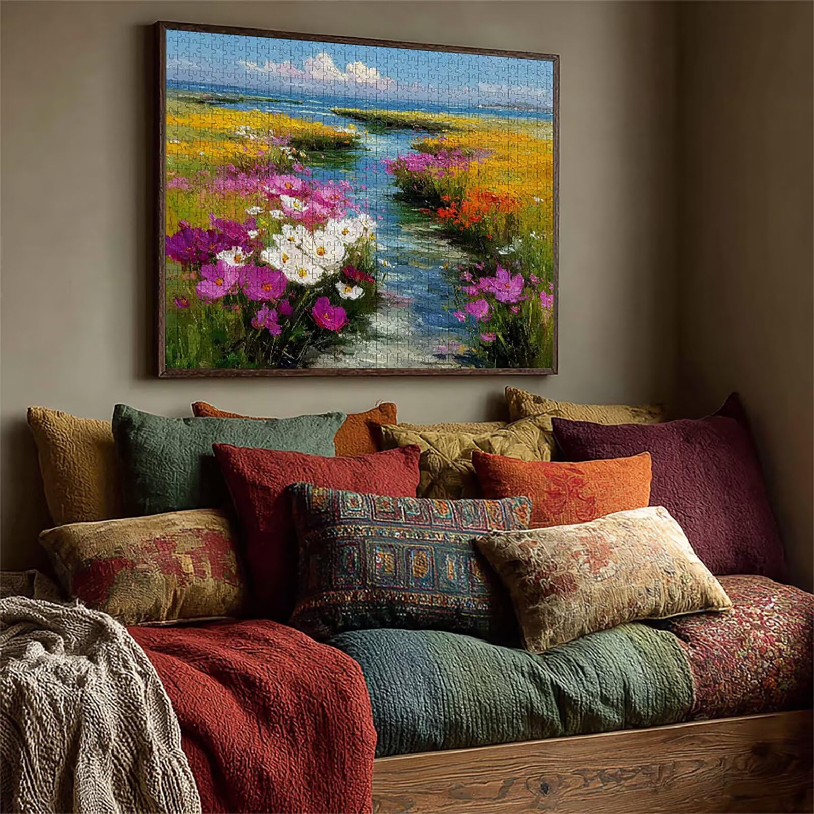 Kwiat Puzzle 3000 sztuk dla dorosłych, drewniane puzzle z pudełkiem 122 x 81 cm, puzzle dla dorosłych o wysokiej trudności, DIY gra logiczna, kreatywna rozrywka, letnia dekoracja, (izolacja) 7-8719