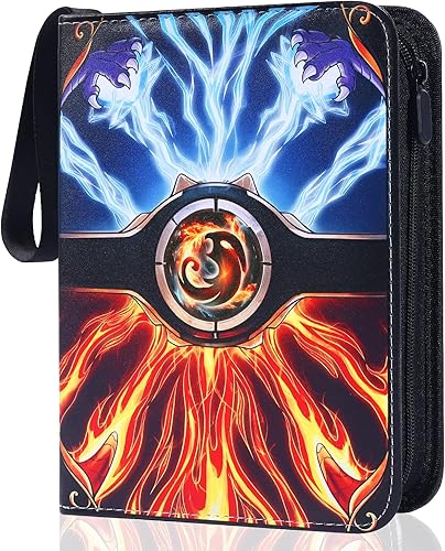 Carpeta de tarjetas para tarjetas intercambiables, álbum Yegyalm de 4 bolsillos que incluye 440 bolsillos con 55 fundas extraíbles, impermeable y