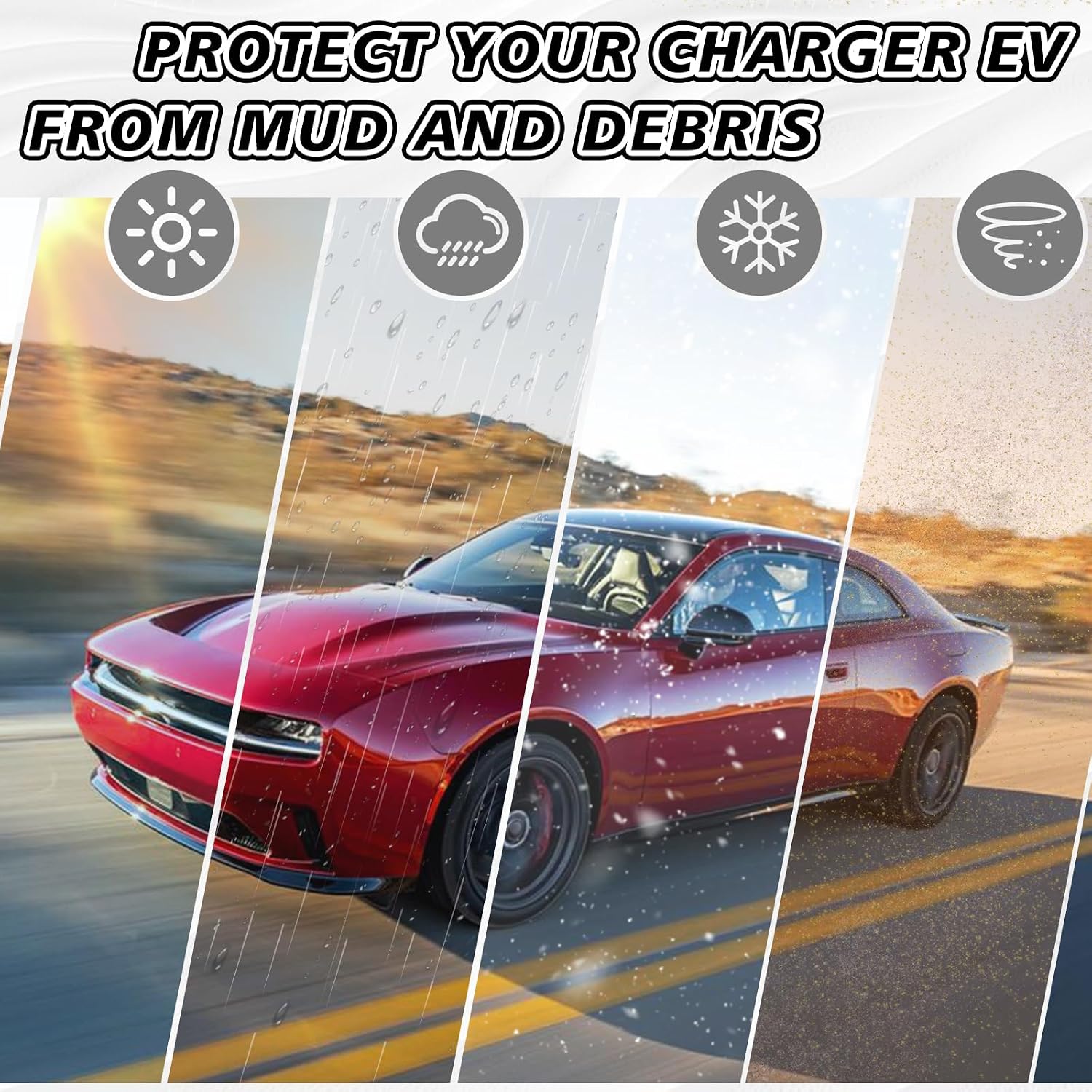 BestEvMod Mud Flaps Splash Guards Fit for Dodge Charger Daytona EV 2026 2025 2024 Accessories Fender Dirt Protection Winter Sediment Dirt Protection No Need to Drill Holes Set of 4 R/T Scat Pack