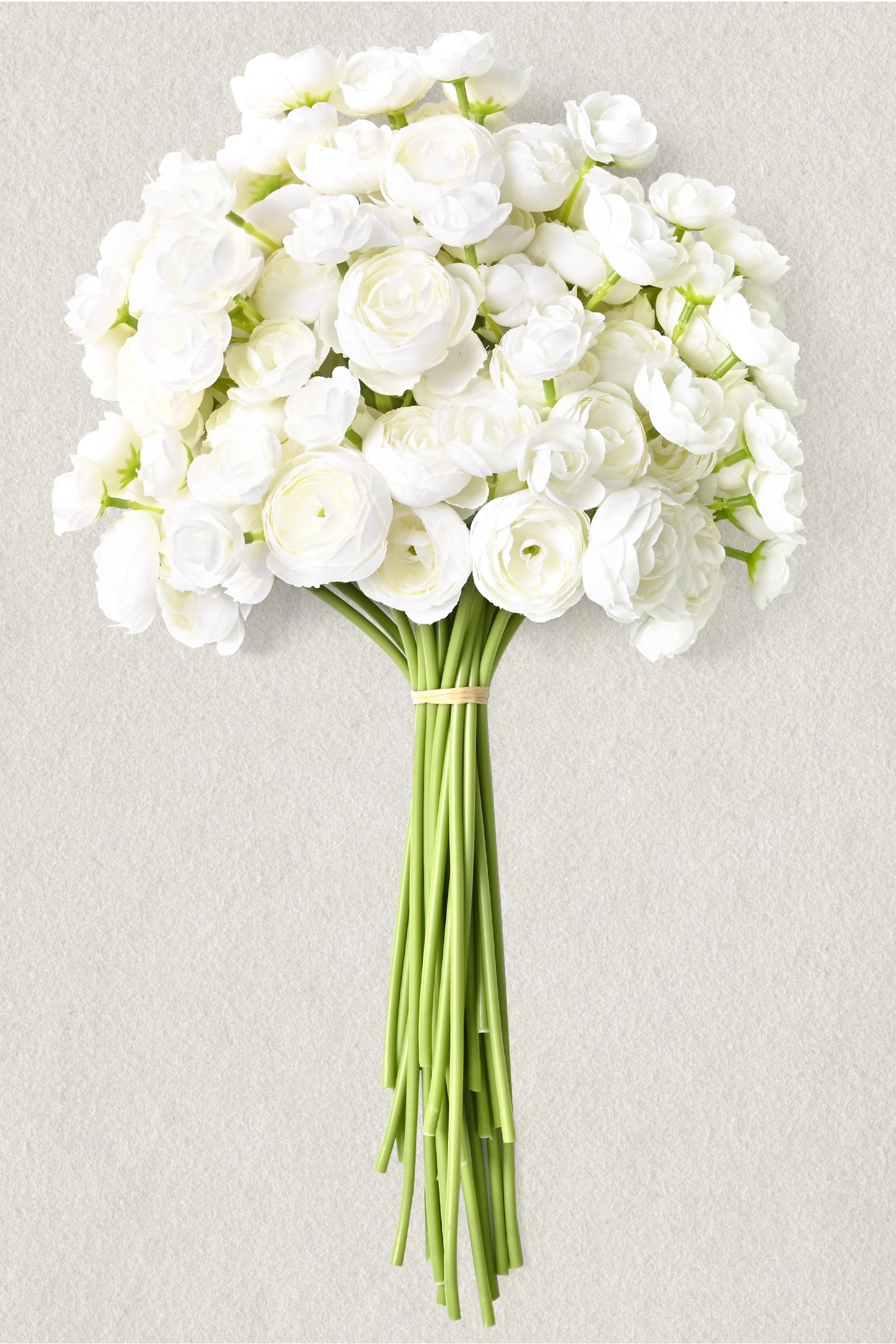 Photo 1 of Waipfaru Ranunculus Artificial Flowers - White Peonies (18 Stems)