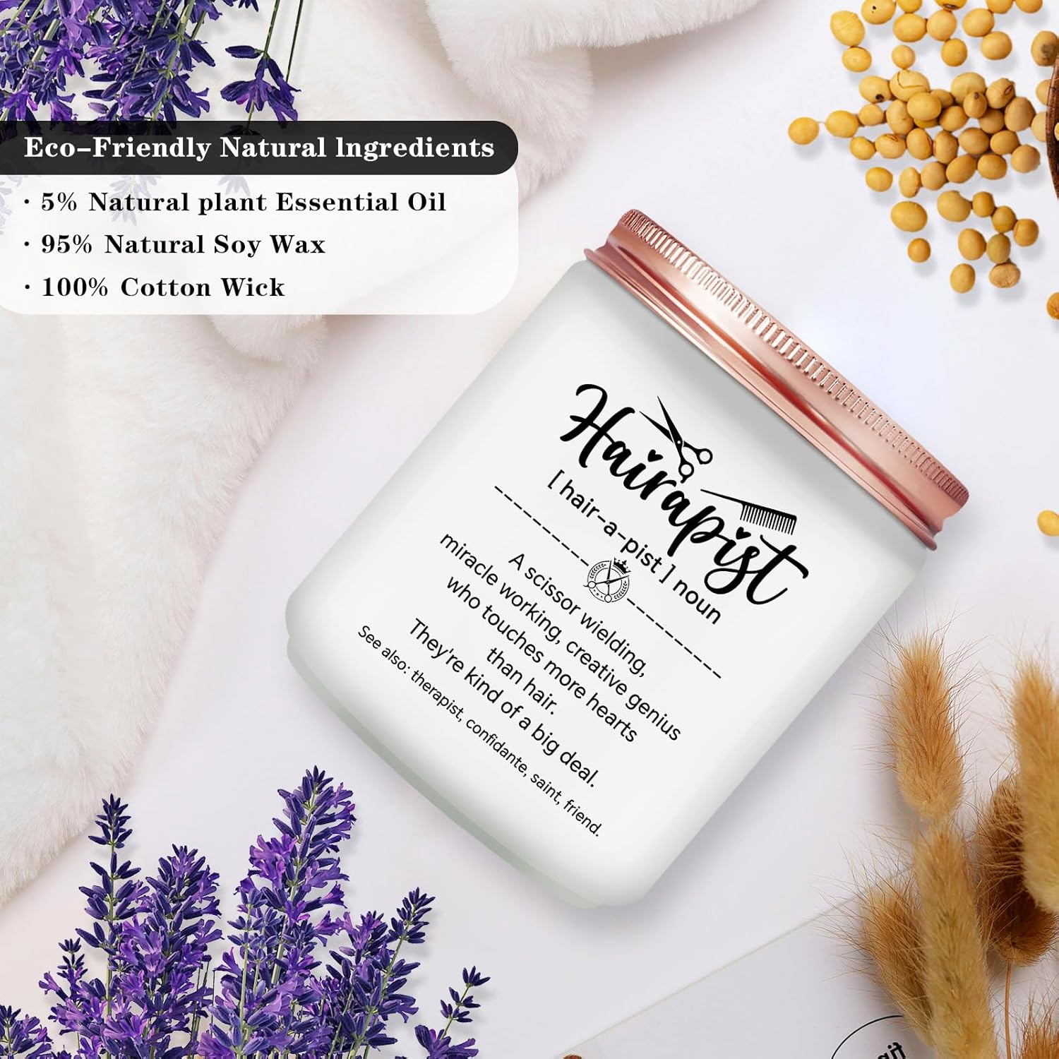 Hair Stylist Gifts for Women Men - Female Hairdresser Gifts Idea, Birthday Christmas Gift for Hairapist Barber Salon Owner Cosmetology Student Graduation Present - Lavender Scented Candle - Image 2