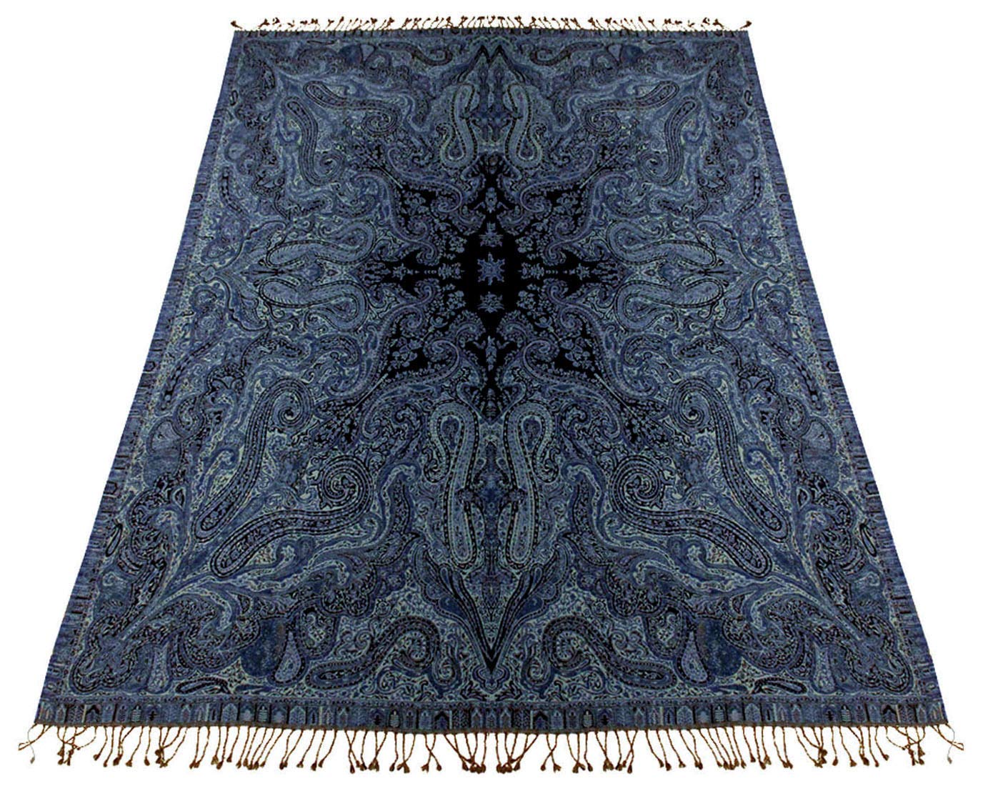 Lorenzo Cana Luxus Wolldecke Jacquard gewebt aus feinster Wolle vom Merino Lamm Paisley Wohndecke Decke Wolle Sofadecke Kuscheldecke 140 cm x 200 cm - 9626277