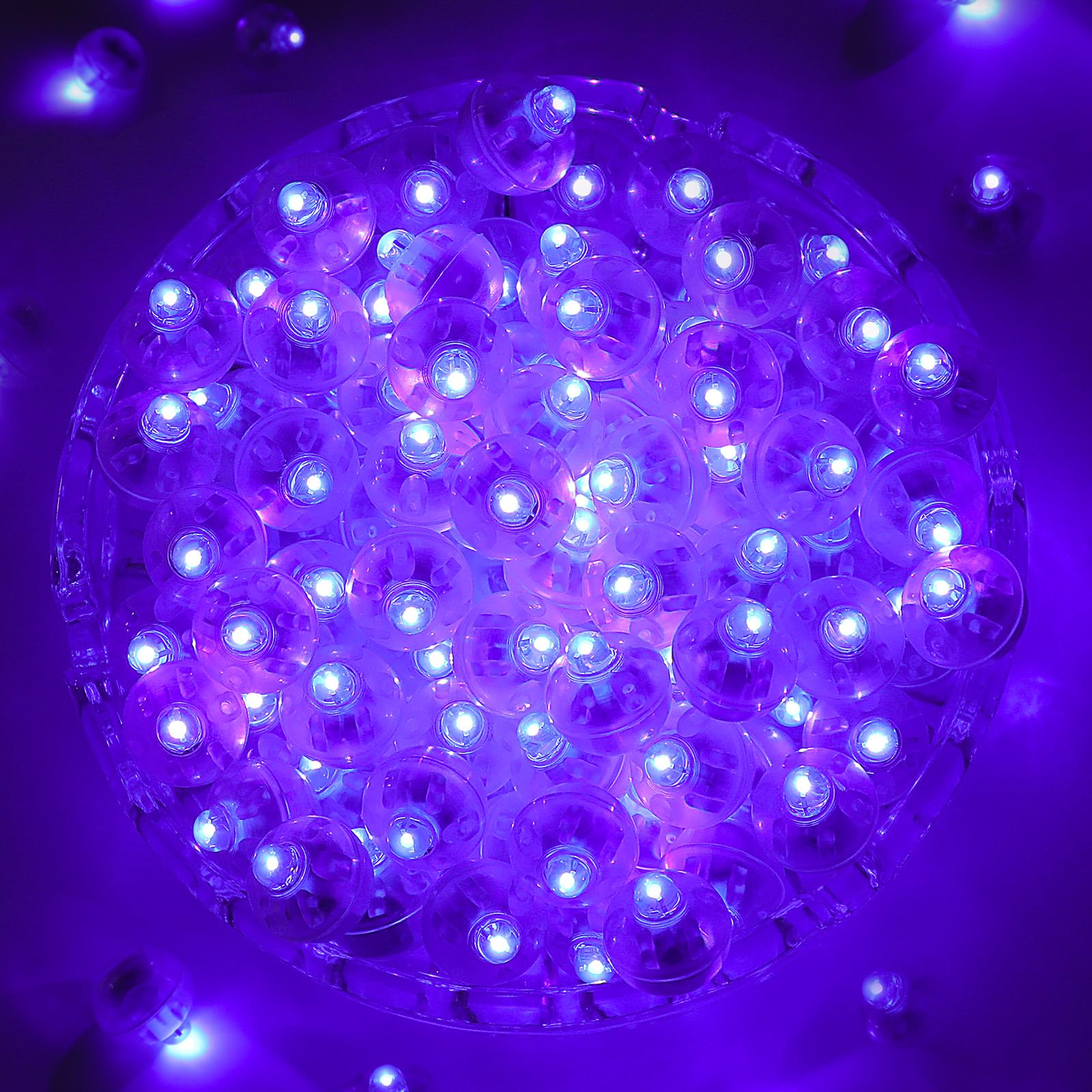 Photo 1 of ZGWJ 50PCs Purple Balloon Lights Mini, Battery Powered, Long Standby Time Waterproof Tiny Led Round Light for Paper Lantern Balloon Party Easter Eggs Wedding Christmas Halloween Decorations?