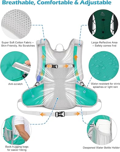 Miniatura 4 de Mochila de senderismo para hidratación, mochila de agua para senderismo, mochila de agua con 15L para correr mochila de agua, para correr, ciclismo,